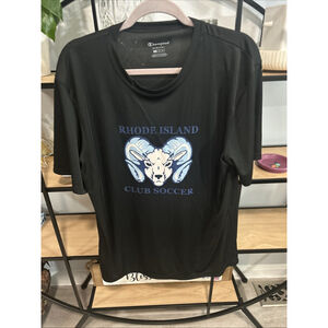 University of Rhode Island Club Soccer Shirt Mens Large Champion Brand Black